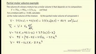 Partial Molar Volume Example [upl. by Anirbak]