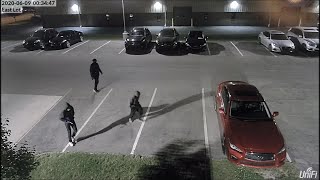 Surveillance video Thieves steal cars from Infiniti dealership [upl. by Martres]