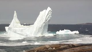 Gigantic iceberg in Greenland collapsing in Disko Bay [upl. by Ansel]