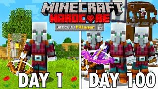 I Survived 100 Days as a PILLAGER in Hardcore Minecraft Minecraft Hardcore 100 Days [upl. by Annawik]