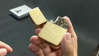 Zippo Lighter  Brushed Brass Vintage 1941 Replica 1941B [upl. by Adaj]