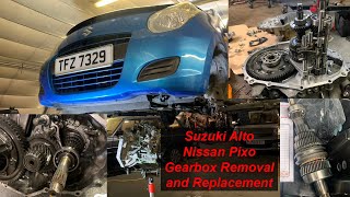 Suzuki Alto  Nissan Pixo Gearbox Removal Repair and Replacement [upl. by Ellehctim444]