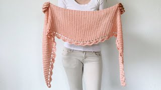 TO THE POINT SHAWL  FREE CROCHET PATTERN [upl. by Aubree]