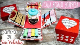 Cartonaje caja regalo sorpresa DIY San Valentín [upl. by Ocir]