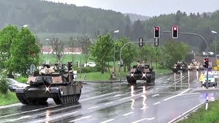 US Tanks amp Howitzers Passing Through German Town [upl. by Daraj483]