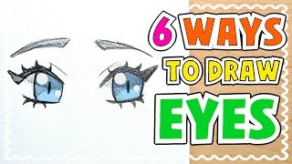 ☆ HOW TO DRAW 6 TYPES OF EYES  Tutorial ☆ [upl. by Yetak]