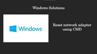 Reset Network adapter using CMD in Windows 10 [upl. by Blythe]