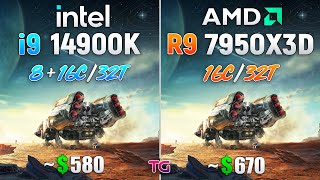 Core i9 14900K vs Ryzen 9 7950X3D  Test in 10 Games [upl. by Shabbir18]