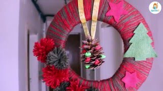 Faire une couronne de Noël en laine couronne de lavent [upl. by Berny]