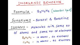 Inorganic benzene  Borazol  Borazine  B3N3H6 [upl. by Luamaj107]