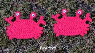 Crochet Crab Applique I Crochet Nautical I Crochet Sea Animal Applique [upl. by Adelpho]