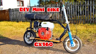 DIY Homemade Mini Bike Motorcycle GX160 Fire 168f [upl. by Airoled876]