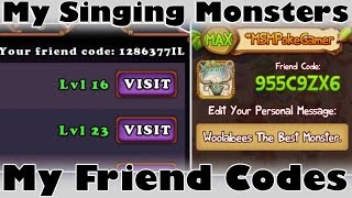 MSMPokeGamer Friend Codes  Mine My Singing Monsters [upl. by Nosauq]