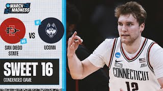 UConn vs San Diego State  Sweet 16 NCAA tournament extended highlights [upl. by Yorztif960]