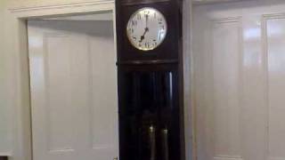 EDWARDIAN WESTMINSTER CHIME LONGCASE GRANDFATHER CLOCK CHIMING [upl. by Lindahl764]