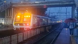 Rainy day view Kalyan Local departure from Thane station [upl. by Adnirim292]