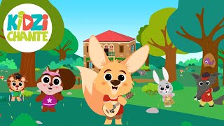 Promenonsnous dans les Bois 🌲🌳 KIDZIGO  Chansons Comptines pour enfants avec paroles en Français [upl. by Allard287]