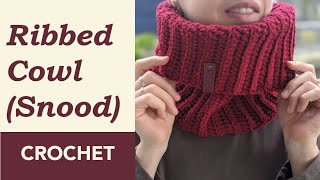 Crochet Ribbed Cowl  Crochet Neck Warmer For Men StepByStep Tutorial For Beginners [upl. by Haimerej]