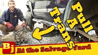 How To Pull A Transmission at the Salvage Yard [upl. by Neelloj656]