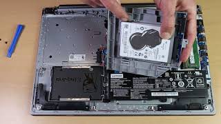 Adding SSD to Laptop Lenovo Ideapad 52015IKB SATA3 Adapter Hard Drive Caddy Laptop Disassemble [upl. by Rebor502]