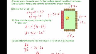 Solving Problems using Differentiation  Corbettmaths [upl. by Ijan]