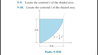 Statics 99 and 910  Locate the centroid of the shaded area [upl. by Notkcorb]