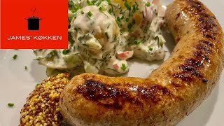 Hjemmelavede grillpølser med kartoffelsalat [upl. by Alakim]