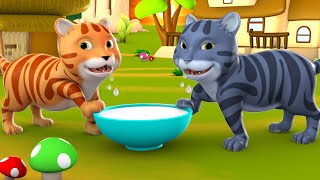 The Monkey And Two Cats 3D Animated Hindi Moral Stories for Kids बंदर और दो बिल्लियों कहानी Tales [upl. by Aseret]