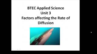 BTEC Applied Science Unit 3 Factors Affecting Diffusion [upl. by Banky821]