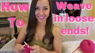 How to weave in loose ends with knitting [upl. by Amsirahc]