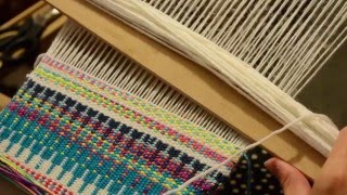 Beginners Krokbragd on a rigid heddle loom [upl. by Ellenig]