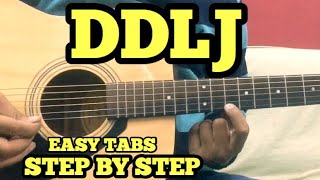 DDLJ Guitar TabsLead Lesson  SINGLE STRING  Tujhe Dekha To ye Jana Sanam  Easy Beginner Songs [upl. by Bille167]