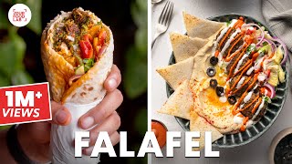 Falafel Recipe  Falafel Shawarma  Hummus  Falafel Wrap  HomeMade Tahini  Chef Sanjyot Keer [upl. by Ecnarrat]