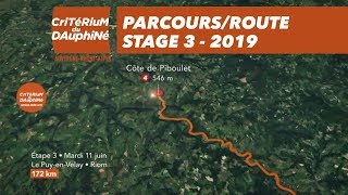 Parcours  Étape 3  Critérium du Dauphiné 2019 [upl. by Chapland]