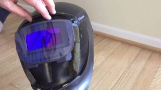 Speedglas auto darkening welding helmet lens module removal and battery replacement [upl. by Aielam324]