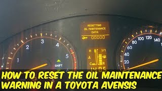 Toyota Avensis Service Warning Reset [upl. by Eneleahcim799]