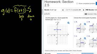 Use the Graph of fx to Graph gx  fx  3  2 MyMathlab Homework [upl. by Atiekahs]