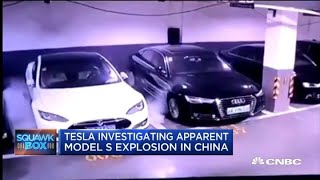 Tesla to investigate apparent Model S explosion in China [upl. by Roseline304]