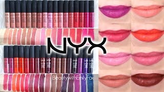 NYX Soft Matte Lip Cream  Lip Swatches  ALL SHADES [upl. by Yeta]