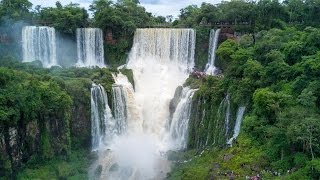 IGUAZU FALLS  Aerial  4k [upl. by Oicaro]