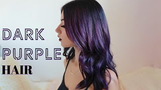 HOW TO DARK PURPLE HAIR DYEING At home [upl. by Neeuq961]