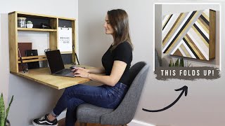 How To Build A Fold Down Wall Desk  DIY Murphy Desk [upl. by Jacquelin51]