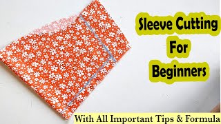 Sleeve Cutting For Beginners  Important Tips with Formula  English Subtitles  Stitch By Stitch [upl. by Silra]