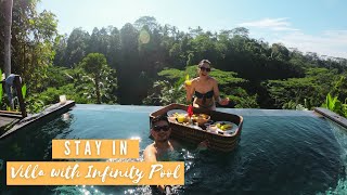 WE STAYED IN MOST ROMANTIC VILLA IN UBUD WITH INFINITY POOL [upl. by Nitnert]