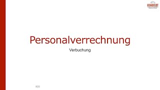 Personalverrechnung  Verbuchung [upl. by Kauppi]