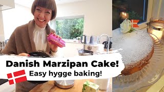 Easy Danish cake recipe with Marzipan  Mazarinkage  simple hygge baking [upl. by Chastity]