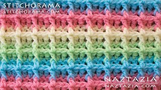 HOW to CROCHET WAFFLE STITCH  Stitchorama by Naztazia [upl. by Lord316]