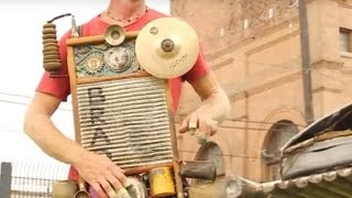 Washboard amp Mobile Percussion Performance by Brad and Clyde Casey  New Orleans [upl. by Moht767]