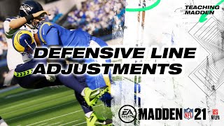 Defensive Line Adjustments  Teaching Madden 21 [upl. by Nwahser]