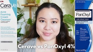 PanOxyl vs Cerave Benzoyl Peroxide 4 Cleanser [upl. by Williamsen]